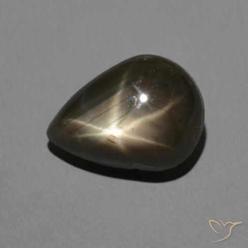2.50ct Natural Negro Zafiro estrella, En forma de pera, Opaco