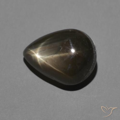Zafiro estrella Negro natural de 2.50 ct, En forma de pera, Opaco