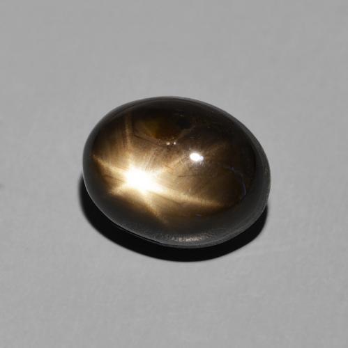 Zafiro estrella Negro natural de 5.71 ct, Ovalada, Opaco