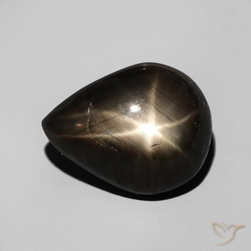 4.69ct Natural Negro Zafiro estrella, En forma de pera, Opaco