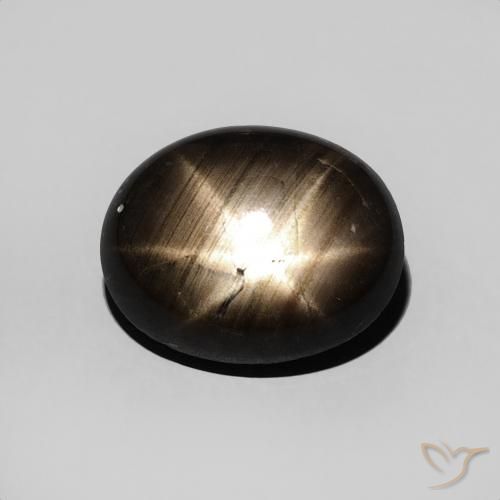 3.76ct Natural Negro Zafiro estrella, Ovalada, Opaco