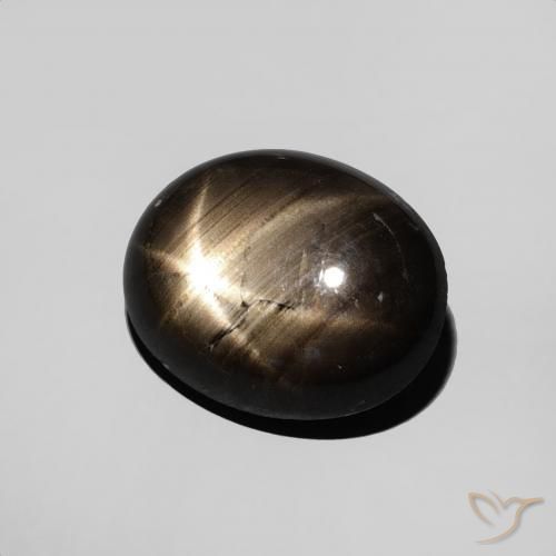 Zafiro estrella Negro natural de 3.76 ct, Ovalada, Opaco