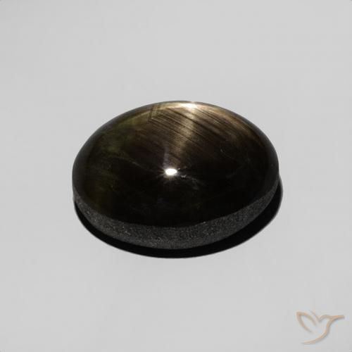 Zafiro estrella Negro natural de 3.76 ct, Ovalada, Opaco