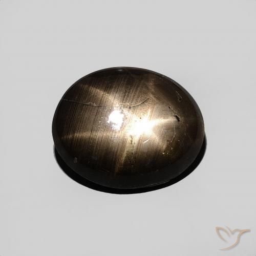 3.44ct Natural Negro Zafiro estrella, Ovalada, Opaco