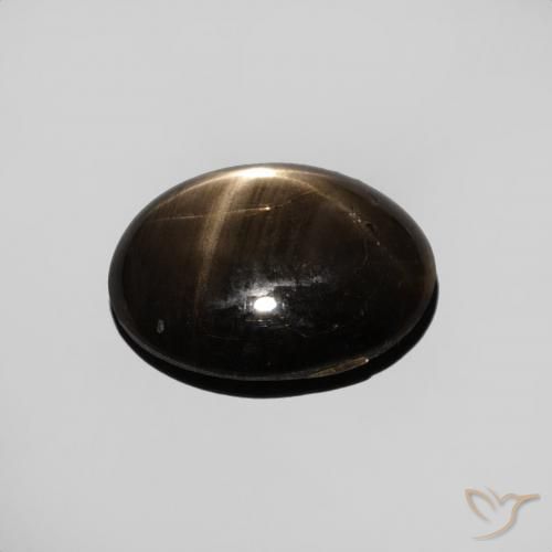 Zafiro estrella Negro natural de 3.44 ct, Ovalada, Opaco
