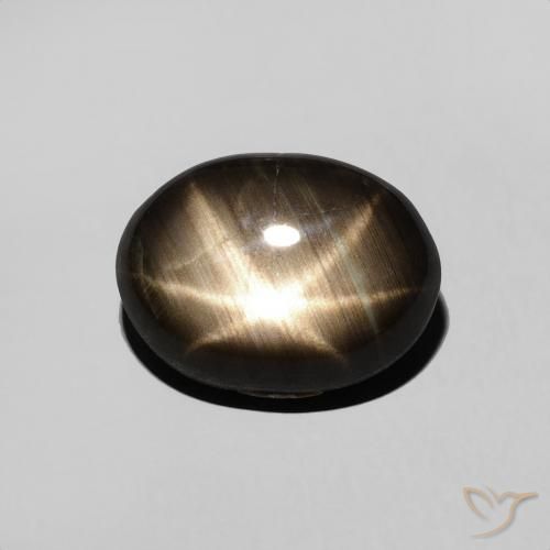 3.53ct Natural Negro Zafiro estrella, Ovalada, Opaco