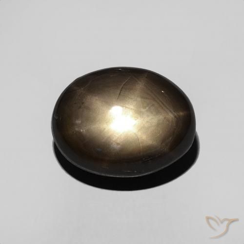 3.95ct Natural Negro Zafiro estrella, Ovalada, Opaco