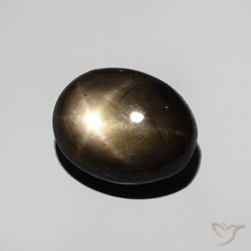 Zafiro estrella Negro natural de 3.95 ct, Ovalada, Opaco