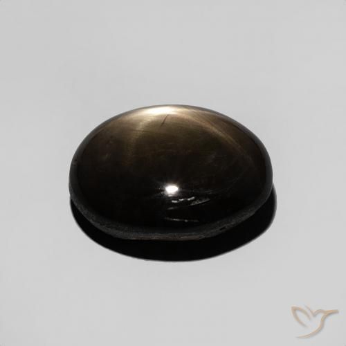 Zafiro estrella Negro natural de 3.95 ct, Ovalada, Opaco