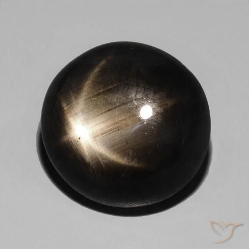 Zafiro estrella Negro natural de 15.48 ct, Ovalada, Opaco