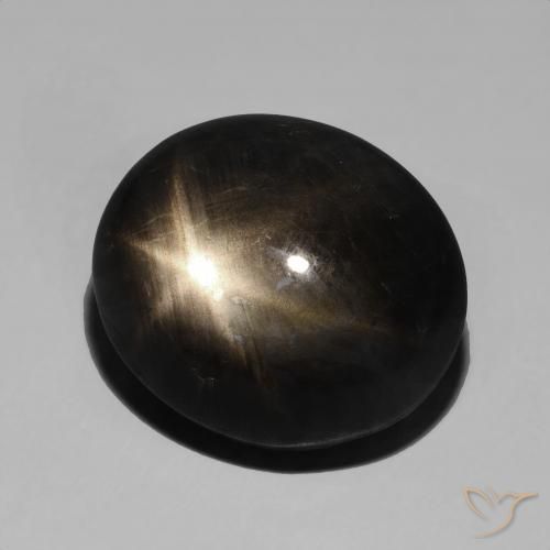 Zafiro estrella Negro natural de 19.98 ct, Ovalada, Opaco