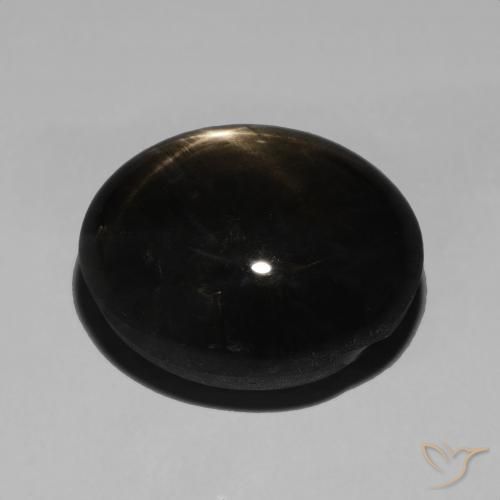 Zafiro estrella Negro natural de 19.98 ct, Ovalada, Opaco