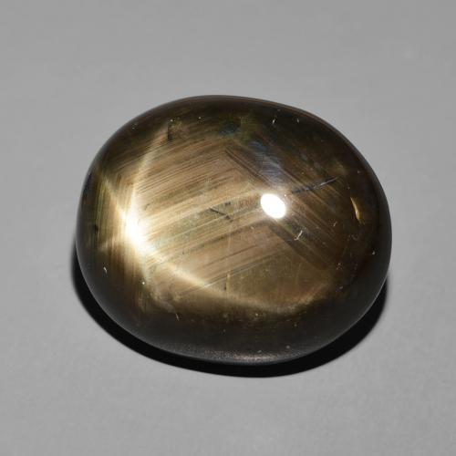 Zafiro estrella Negro natural de 34.34 ct, Ovalada, Opaco