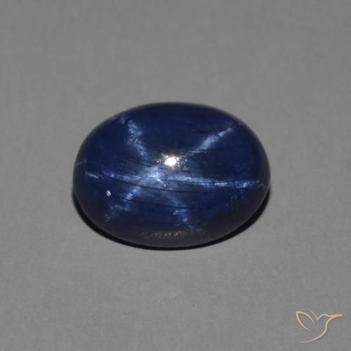 1.38ct Natural Azul oscuro Zafiro estrella, Ovalada, Opaco