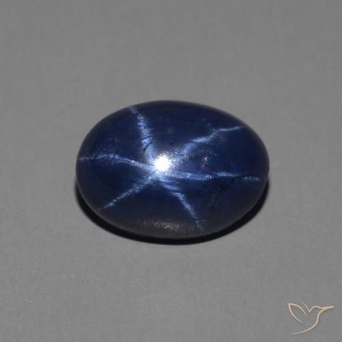 1.56ct Natural Azul real Zafiro estrella, Ovalada, Opaco