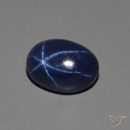 Zafiro estrella Azul real natural de 1.56 ct, Ovalada, Opaco
