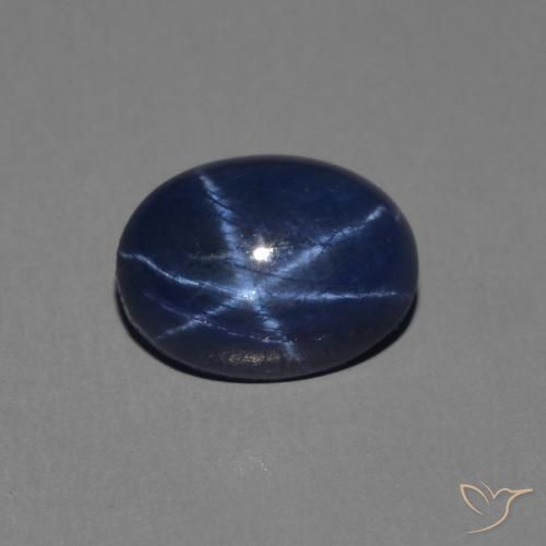 1.40ct Natural Azul oscuro Zafiro estrella, Ovalada, Opaco