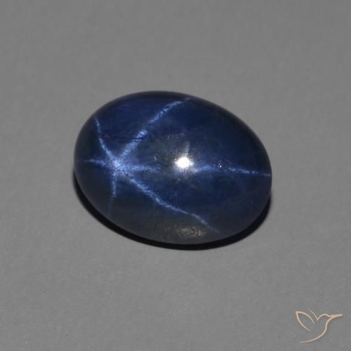 Zafiro estrella Azul real natural de 1.63 ct, Ovalada, Opaco