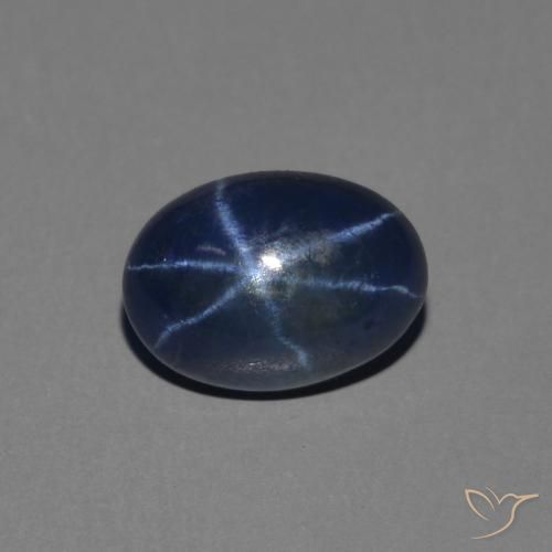 Zafiro estrella Azul oscuro natural de 1.46 ct, Ovalada, Opaco