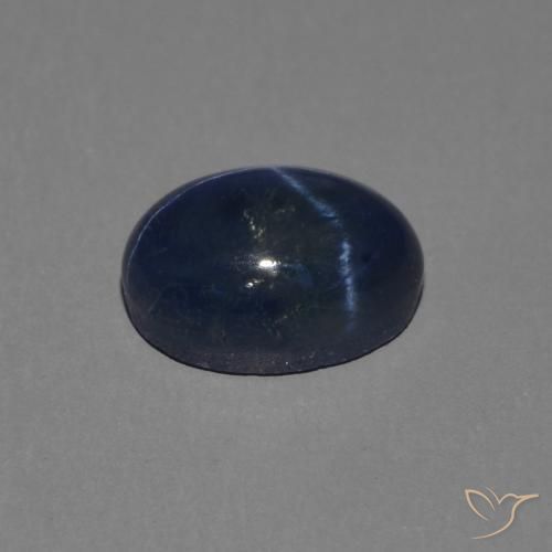 Zafiro estrella Azul oscuro natural de 1.46 ct, Ovalada, Opaco