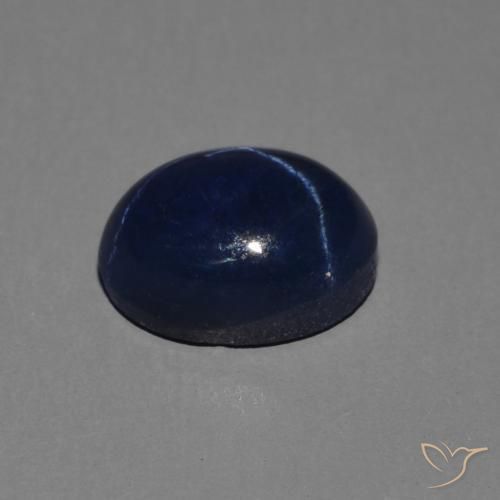 Zafiro estrella Azul oscuro natural de 1.65 ct, Ovalada, Opaco