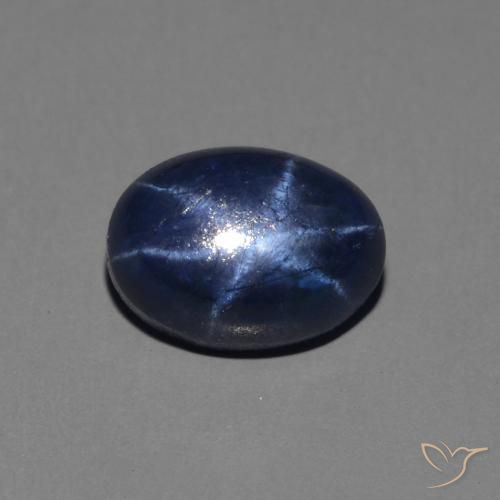 1.46ct Natural Azul oscuro Zafiro estrella, Ovalada, Opaco