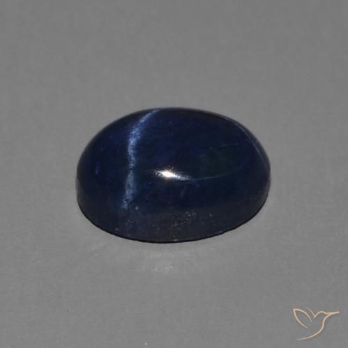 Zafiro estrella Azul oscuro natural de 1.46 ct, Ovalada, Opaco