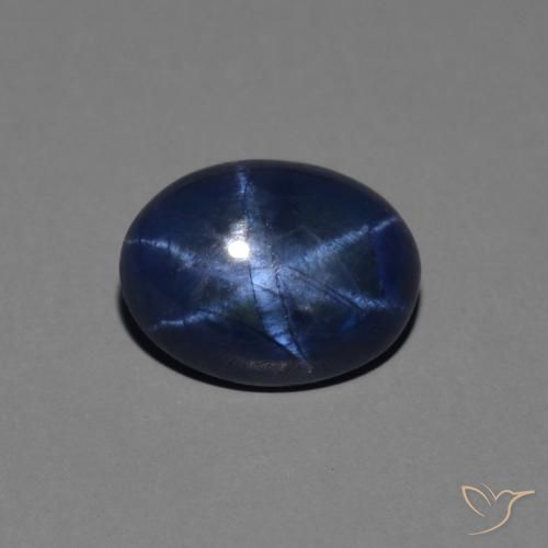 1.44ct Natural Azul oscuro Zafiro estrella, Ovalada, Opaco