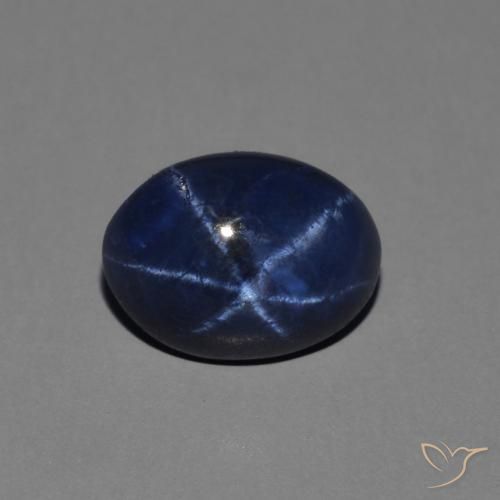 1.48ct Natural Azul oscuro Zafiro estrella, Ovalada, Opaco