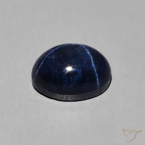 Zafiro estrella Azul oscuro natural de 1.68 ct, Ovalada, Opaco