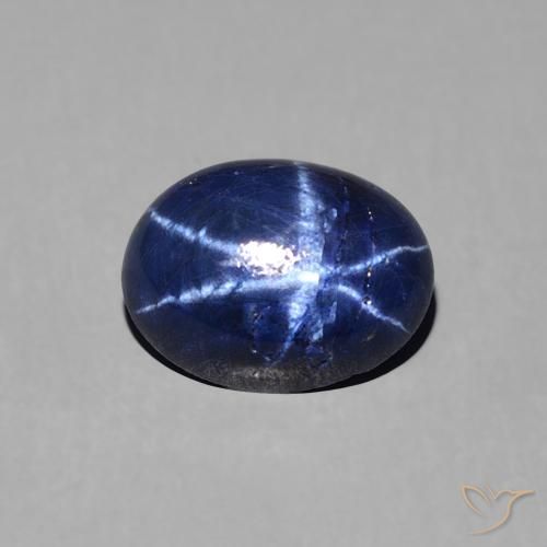 1.63ct Natural Azul oscuro Zafiro estrella, Ovalada, Opaco