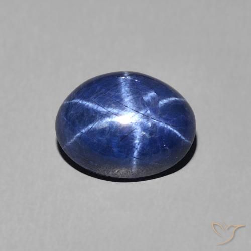 1.89ct Natural Azul oscuro Zafiro estrella, Ovalada, Opaco