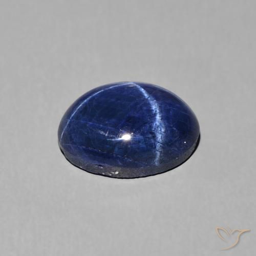 Zafiro estrella Azul oscuro natural de 1.89 ct, Ovalada, Opaco