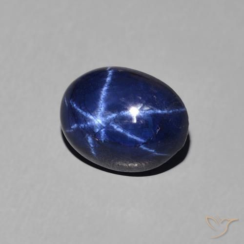 Zafiro estrella Azul marino natural de 1.88 ct, Ovalada, Opaco