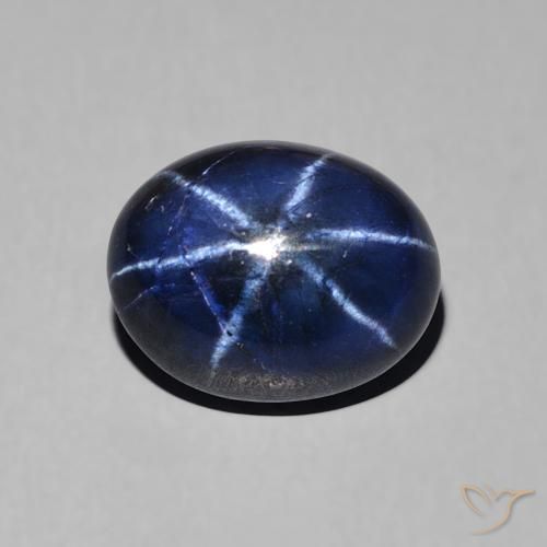 3.46ct Natural Azul oscuro Zafiro estrella, Ovalada, Opaco