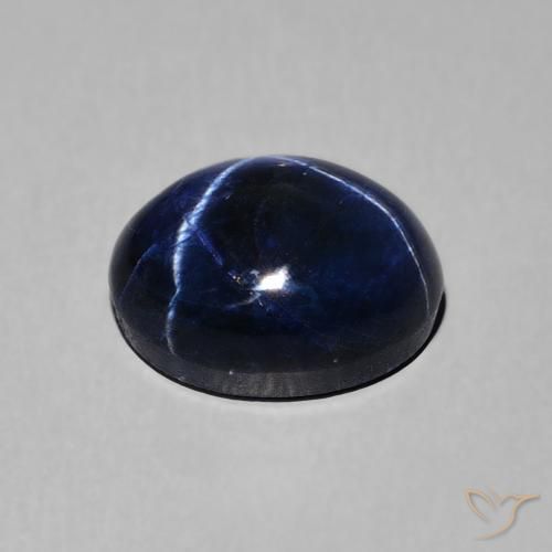 Zafiro estrella Azul oscuro natural de 3.46 ct, Ovalada, Opaco