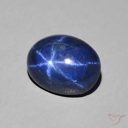 Zafiro estrella Azul marino natural de 2.76 ct, Ovalada, Opaco