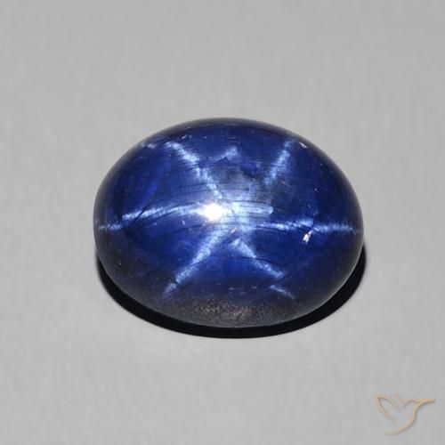 3.65ct Natural Azul oscuro Zafiro estrella, Ovalada, Opaco