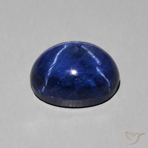 Zafiro estrella Azul oscuro natural de 3.65 ct, Ovalada, Opaco