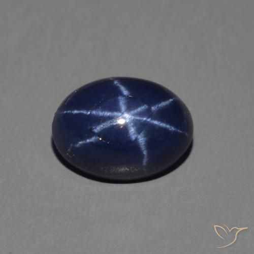 1.52ct Natural Azul oscuro Zafiro estrella, Ovalada, Opaco