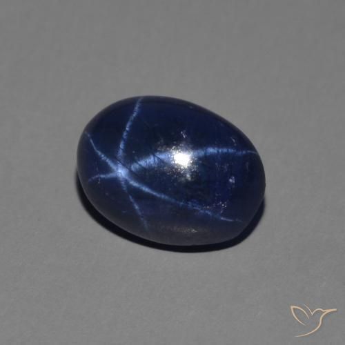 Zafiro estrella azul natural de 1,79 ct, corte óvalo, opaco