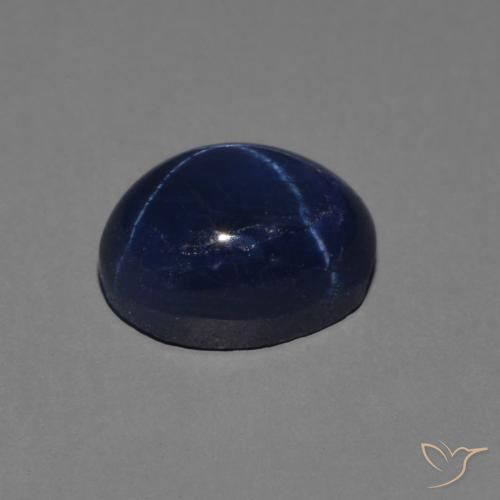 Zafiro estrella azul natural de 1,79 ct, corte óvalo, opaco