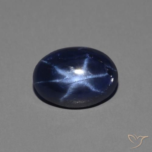 1.39ct Natural Azul oscuro Zafiro estrella, Ovalada, Opaco