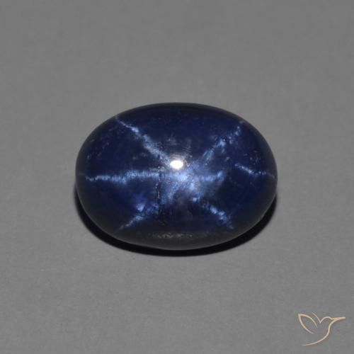 1.64ct Natural Azul oscuro Zafiro estrella, Ovalada, Opaco