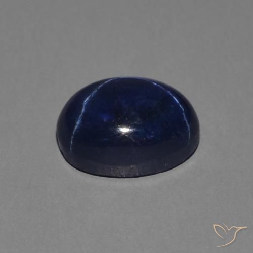 Zafiro estrella Azul oscuro natural de 1.64 ct, Ovalada, Opaco