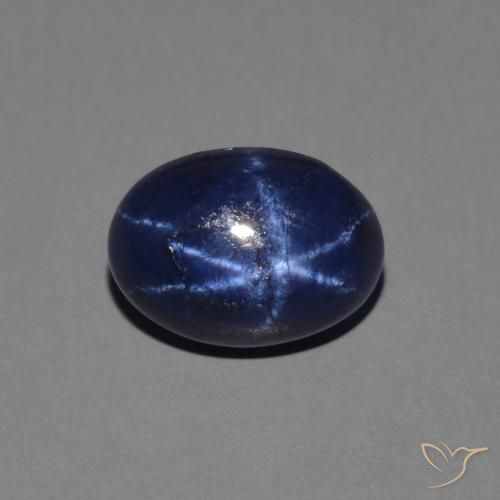 1.45ct Natural Azul oscuro Zafiro estrella, Ovalada, Opaco