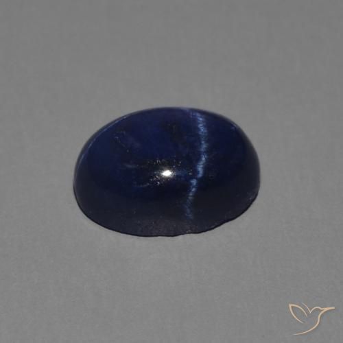 Zafiro estrella Azul oscuro natural de 1.45 ct, Ovalada, Opaco