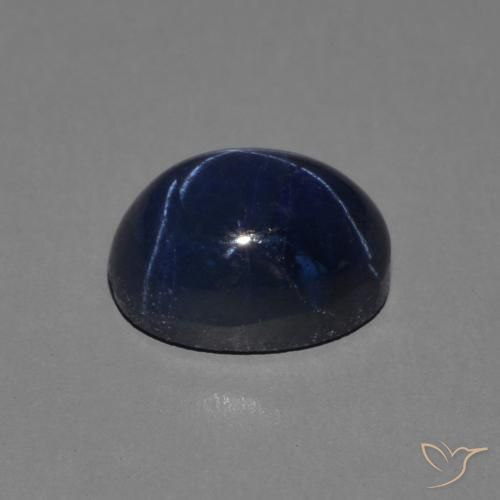 Zafiro estrella Azul oscuro natural de 1.77 ct, Ovalada, Opaco
