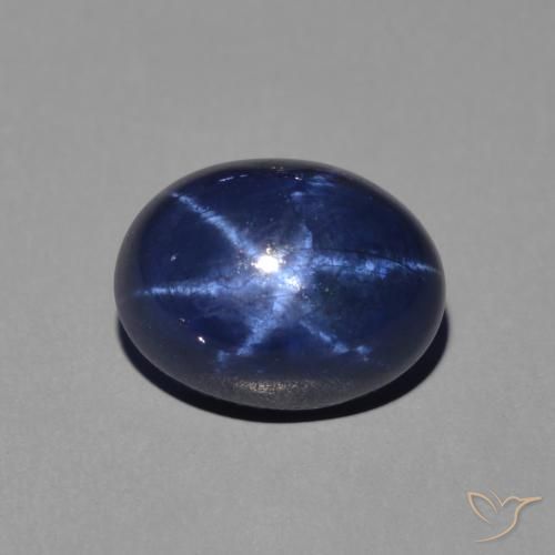 2.44ct Natural Azul oscuro Zafiro estrella, Ovalada, Opaco