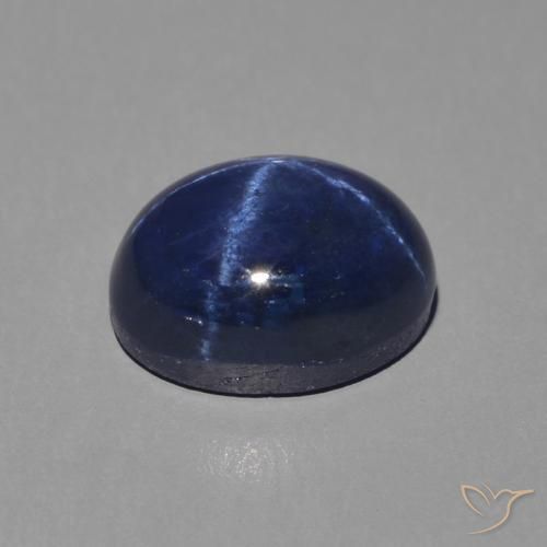 Zafiro estrella Azul oscuro natural de 2.44 ct, Ovalada, Opaco